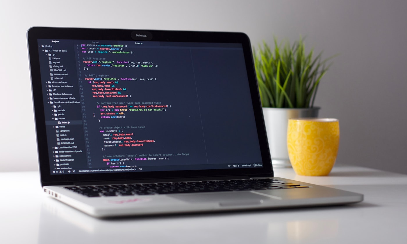 Laptop with code from a programming tutor session